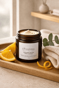 SOAPHERA Pure Body Butter Sweet Orange in a jar, a natural brightening body butter with turmeric and sweet orange, handmade in the UK

