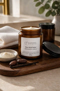 SOAPHERA Pure Body Butter Chocolate and Vanilla in a jar, a natural antioxidant body butter with a warm chocolate vanilla scent, handmade in the UK