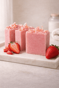Strawberry Soap Bar — brightening handmade natural soap with shea butter, made in the UK