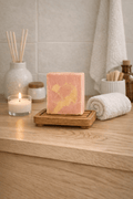 Watermelon and Mango natural soap bar by SOAPHERA, handmade in the UK with Shea Butter and Almond Oil for dry and sensitive skin