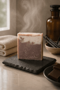 SOAPHERA Chocolate and Vanilla natural handmade soap bar for dry and sensitive skin, nourishing and softening, 120g, made in the UK