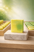 Handmade refreshing lemon soap bar by SOAPHERA, 100g natural cold process soap with shea butter and almond oil